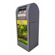 New community sharps bin Side view of a community sharps bin