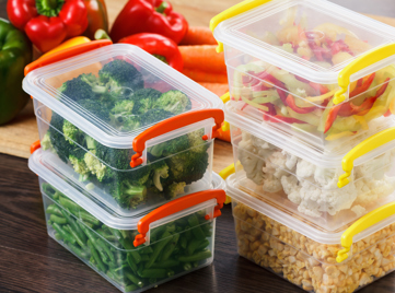 vegetables in containers read to be frozen